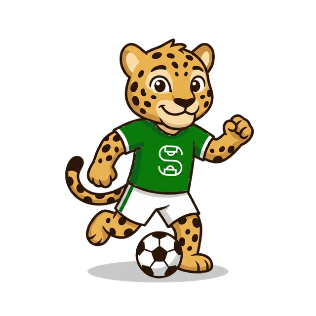 Chaski, otorongo de SAMI dribblando un balón con la camiseta verde