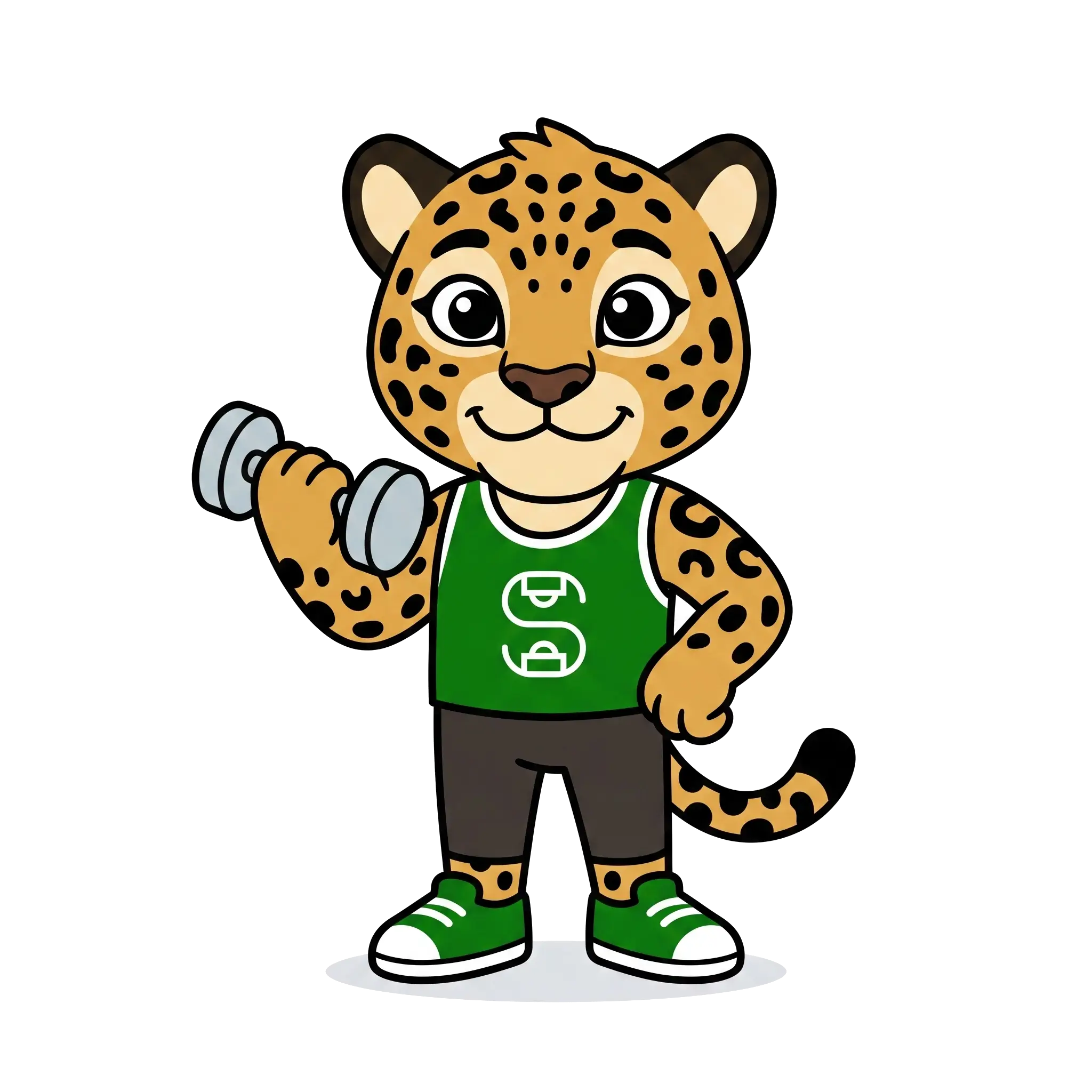 Chaski entrenando en el gimnasio con ropa verde SAMI
